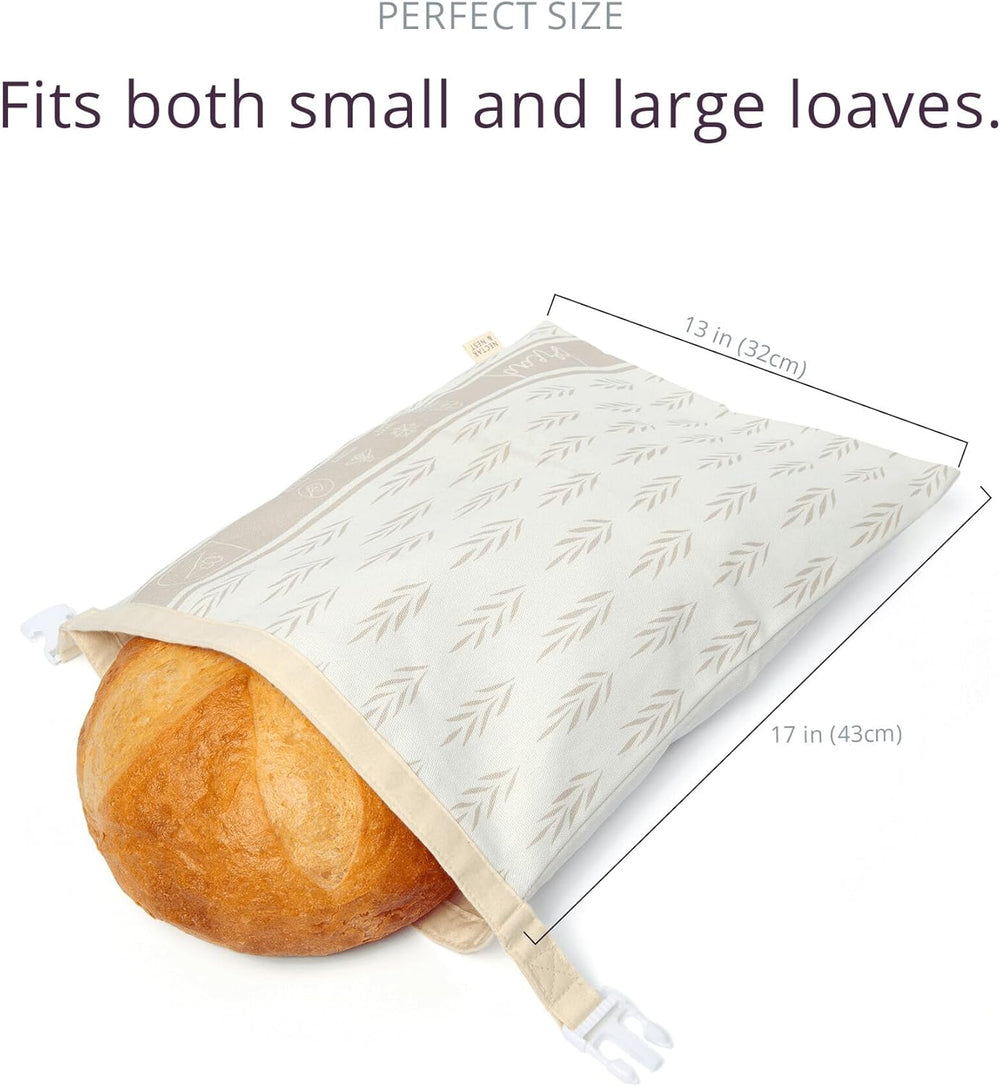 Beeswax Wraps For Food 2-Pack Large Beeswax Bread Bags - 16.6x12.6 Inch, Organic Cotton, Reusable For Sourdough, Homemade Bread, Freezer Storage Organic Cotton Beeswax Bag