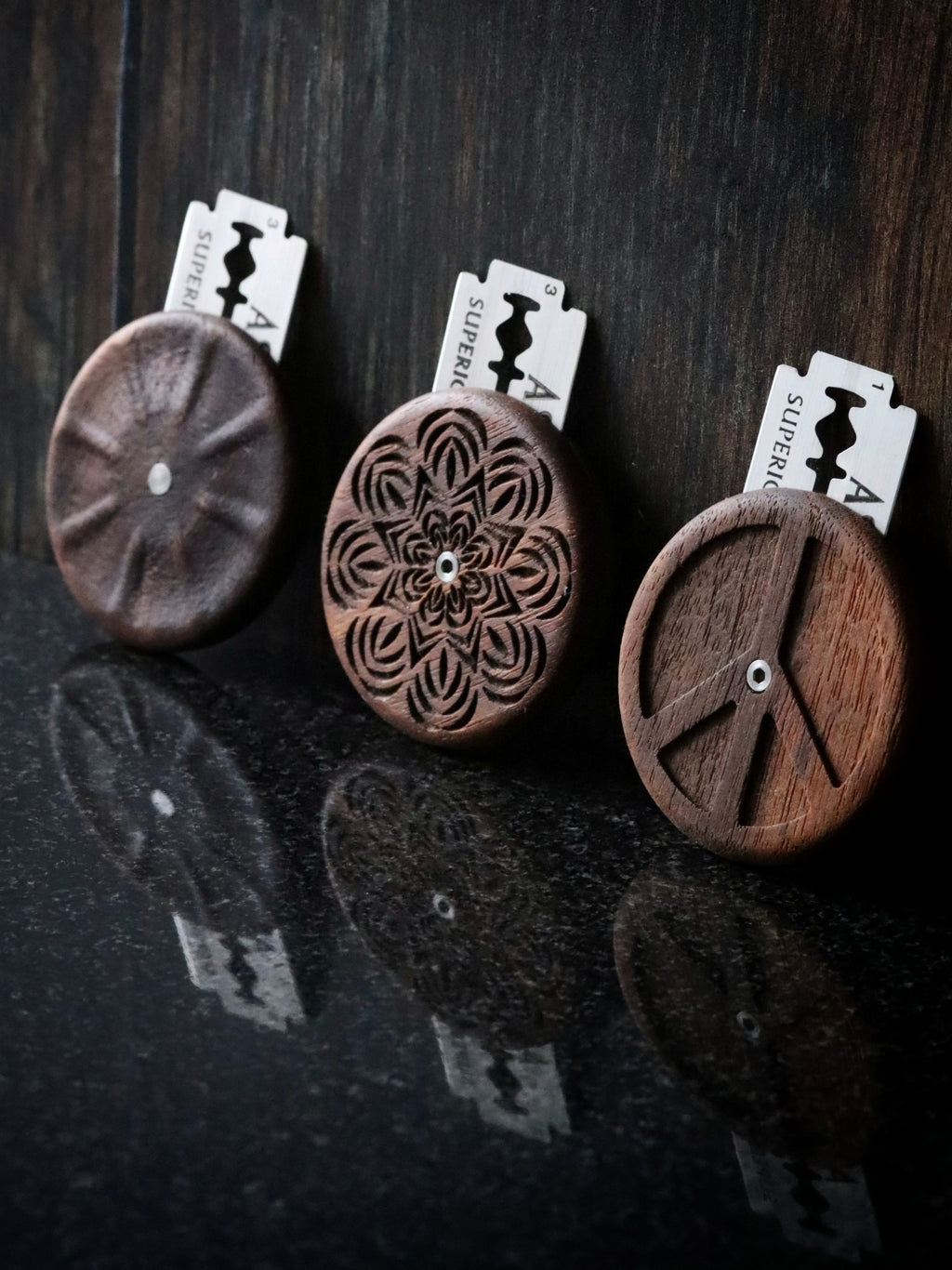 Three Wire Monkey UFO round bread lames in walnut and maple.